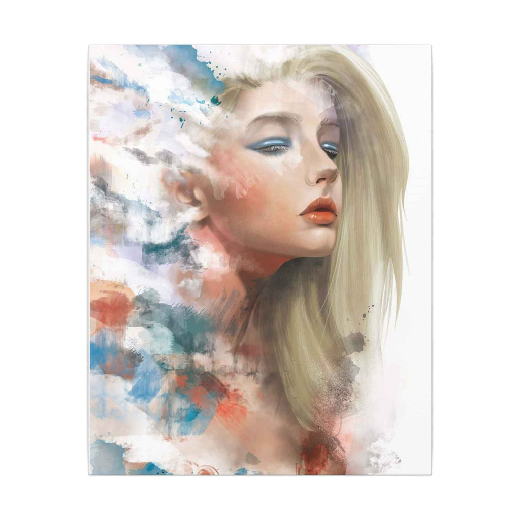 Watercolor Portrait Canvas Art - Dreamy Female Face - TheKaraHan