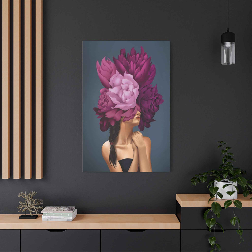 Floral Masked Woman Wall Art - TheKaraHan