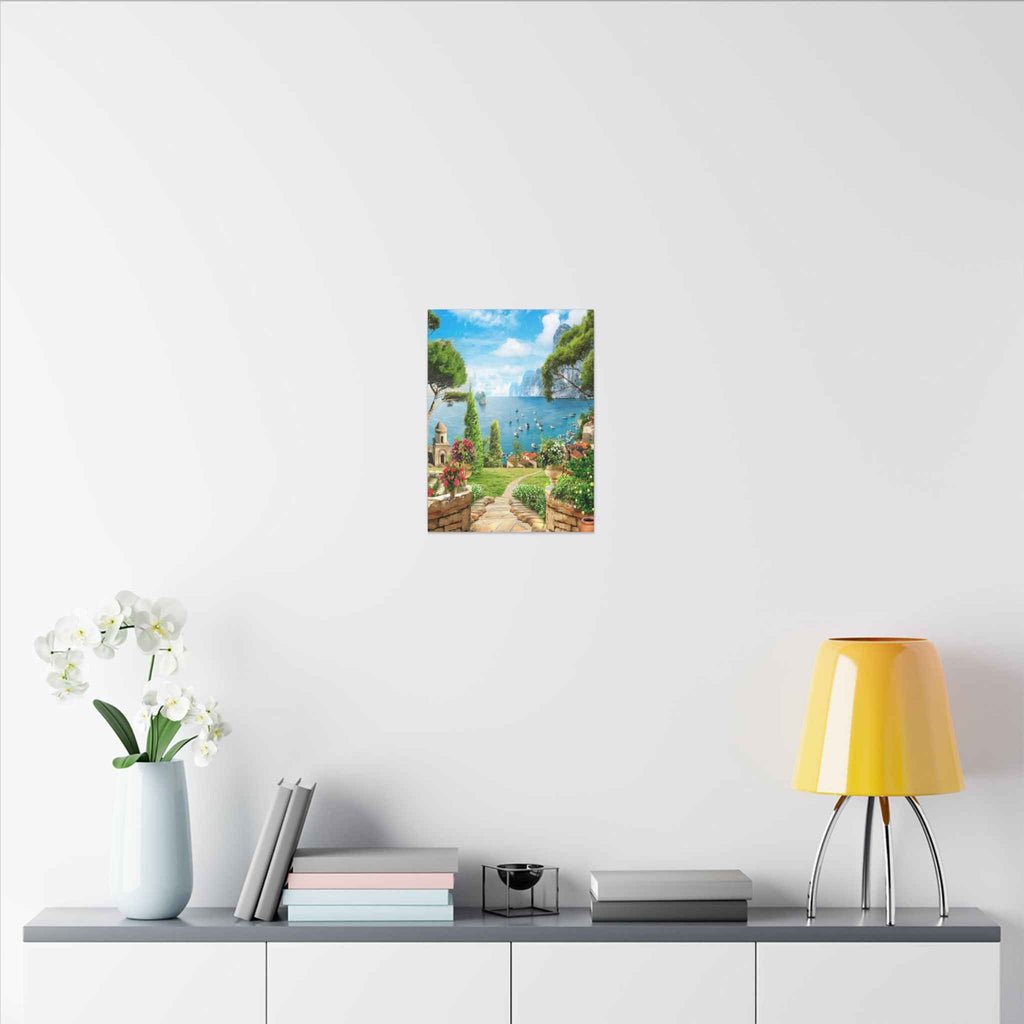 Mediterranean Seaside Canvas Art - Stunning Matte Stretched Wall Painting - TheKaraHan