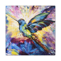 Vibrant Hummingbird Canvas Art - Colorful Abstract Bird Wall Decor (Matte Stretched) - TheKaraHan