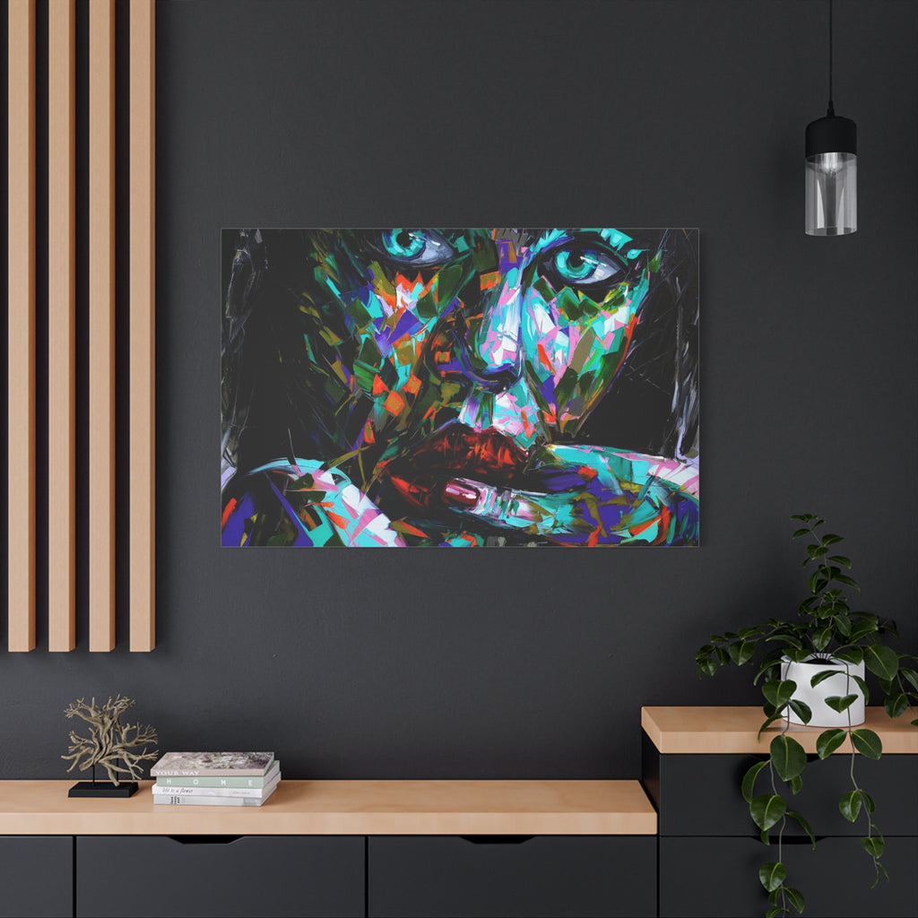 Colorful Abstract Woman Portrait Canvas — Modern Pop Art Wall Decor - TheKaraHan