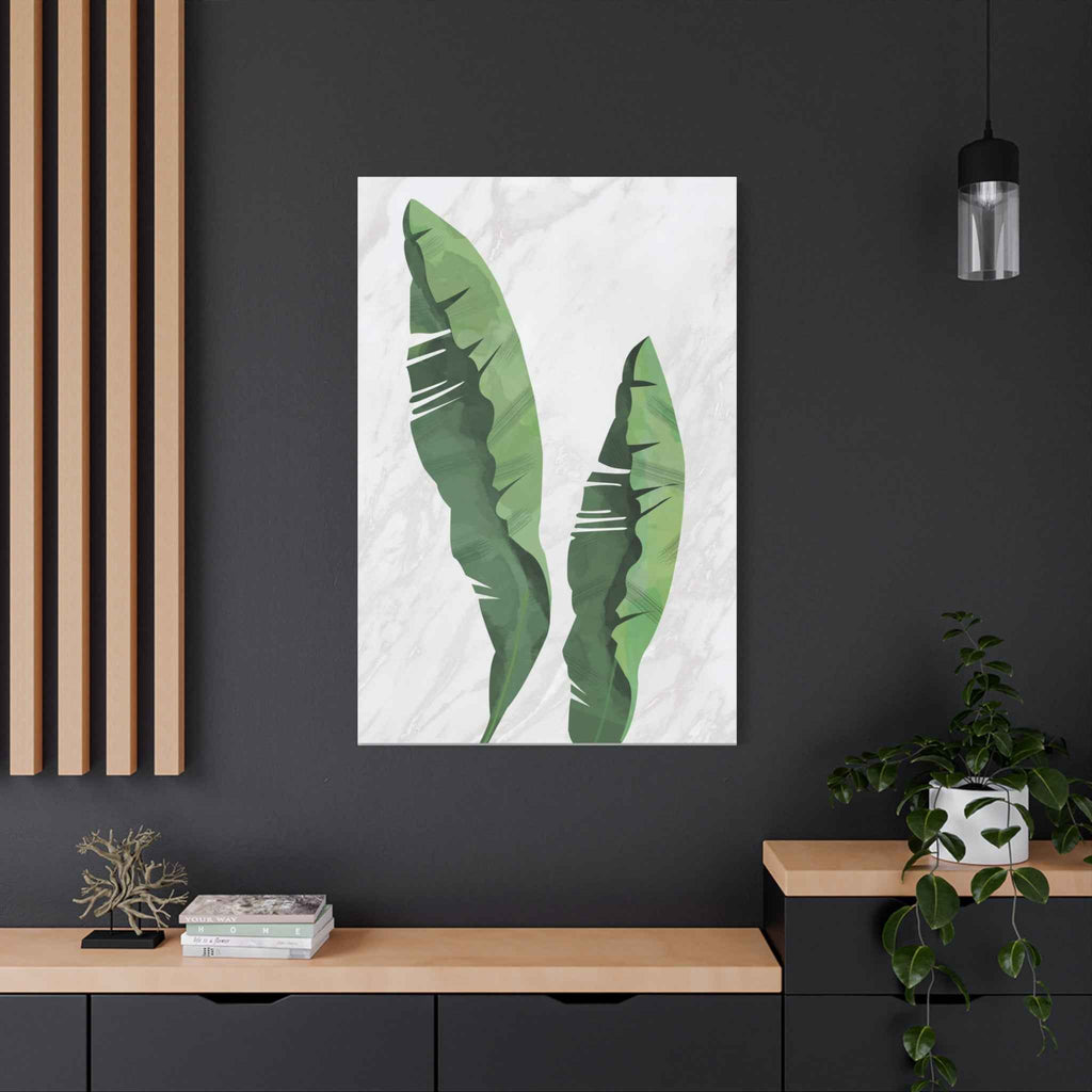 Banana Leaf Canvas Wall Art - Matte Stretched 1.25" - TheKaraHan