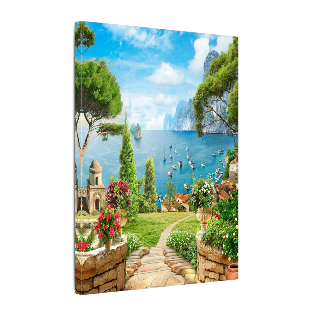 Mediterranean Seaside Canvas Art - Stunning Matte Stretched Wall Painting - TheKaraHan