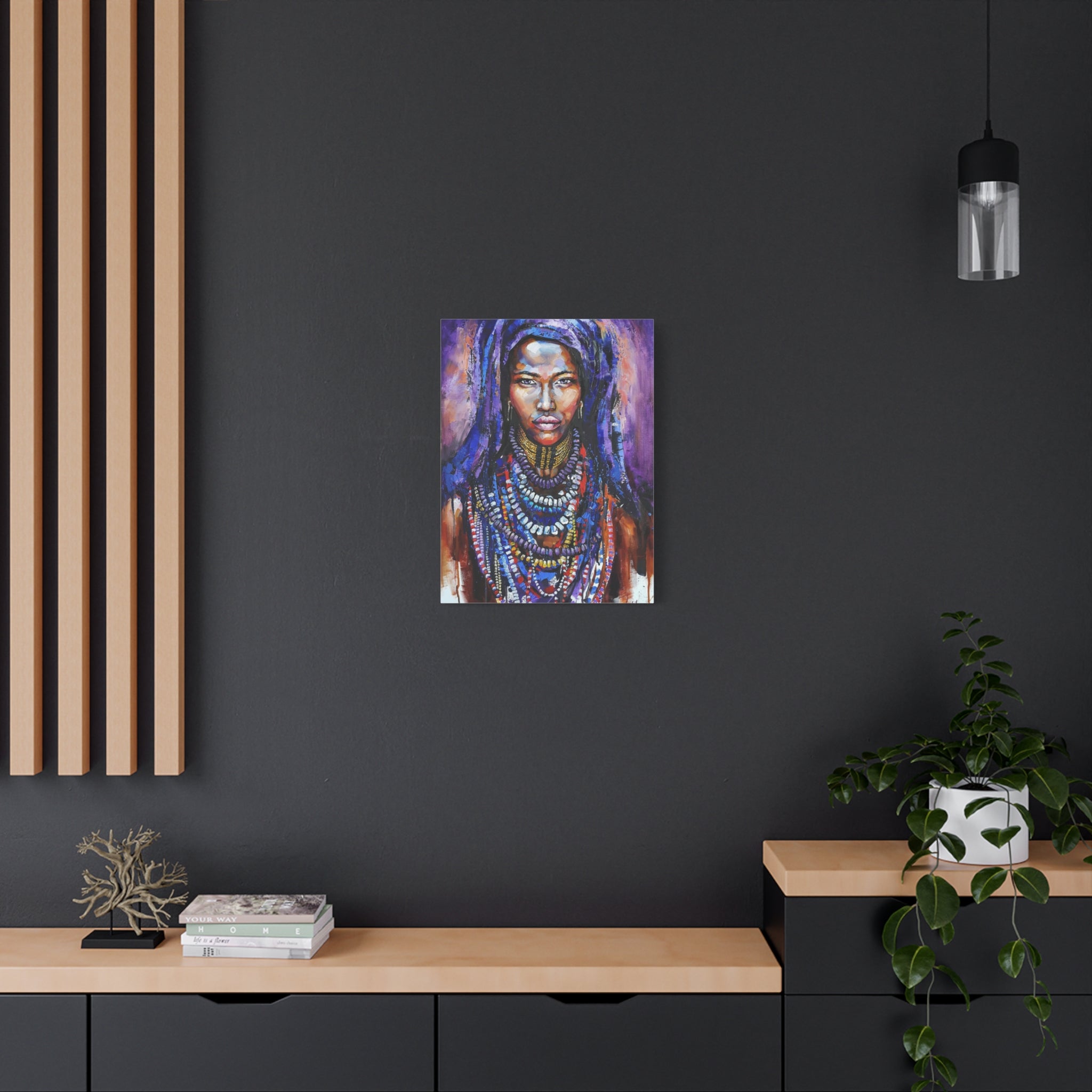 Tribal Queen Canvas Art - Stunning Portrait for Your Space - TheKaraHan