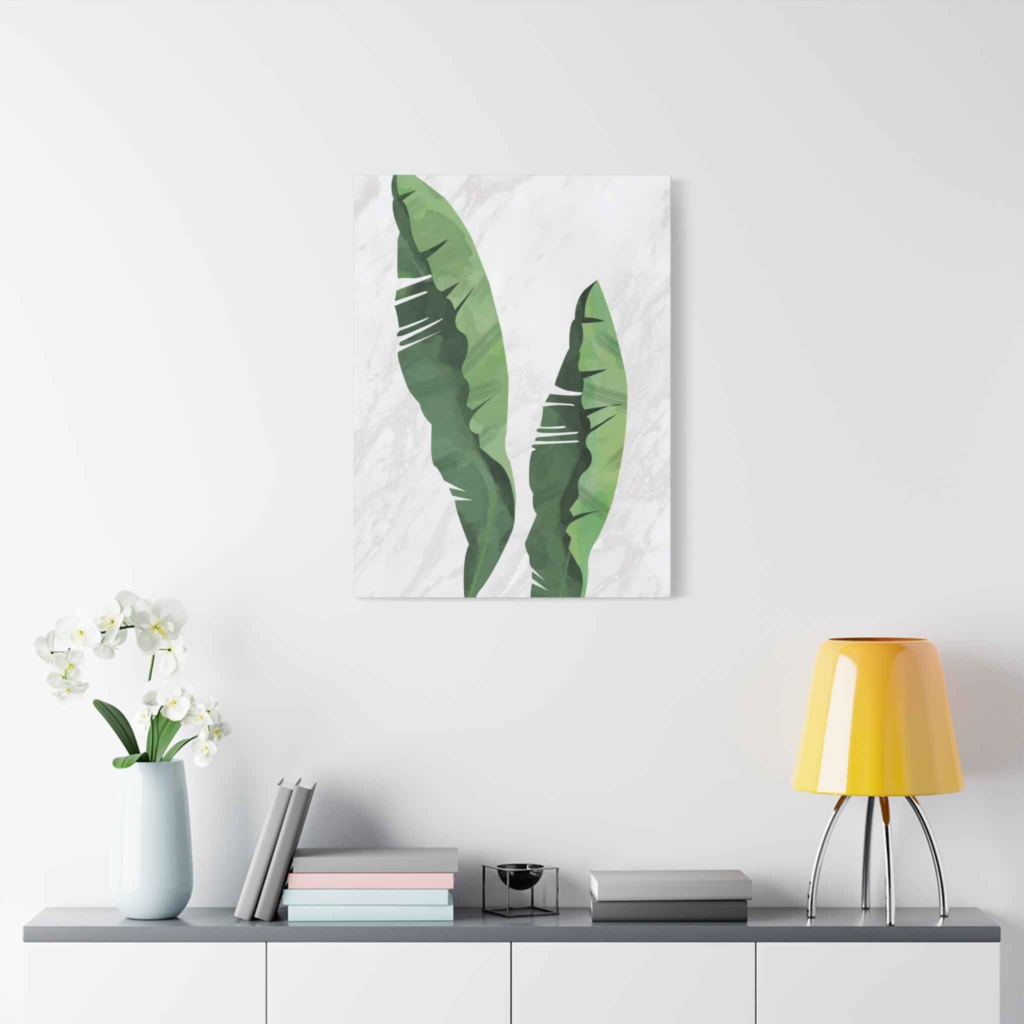 Banana Leaf Canvas Wall Art - Matte Stretched 1.25" - TheKaraHan