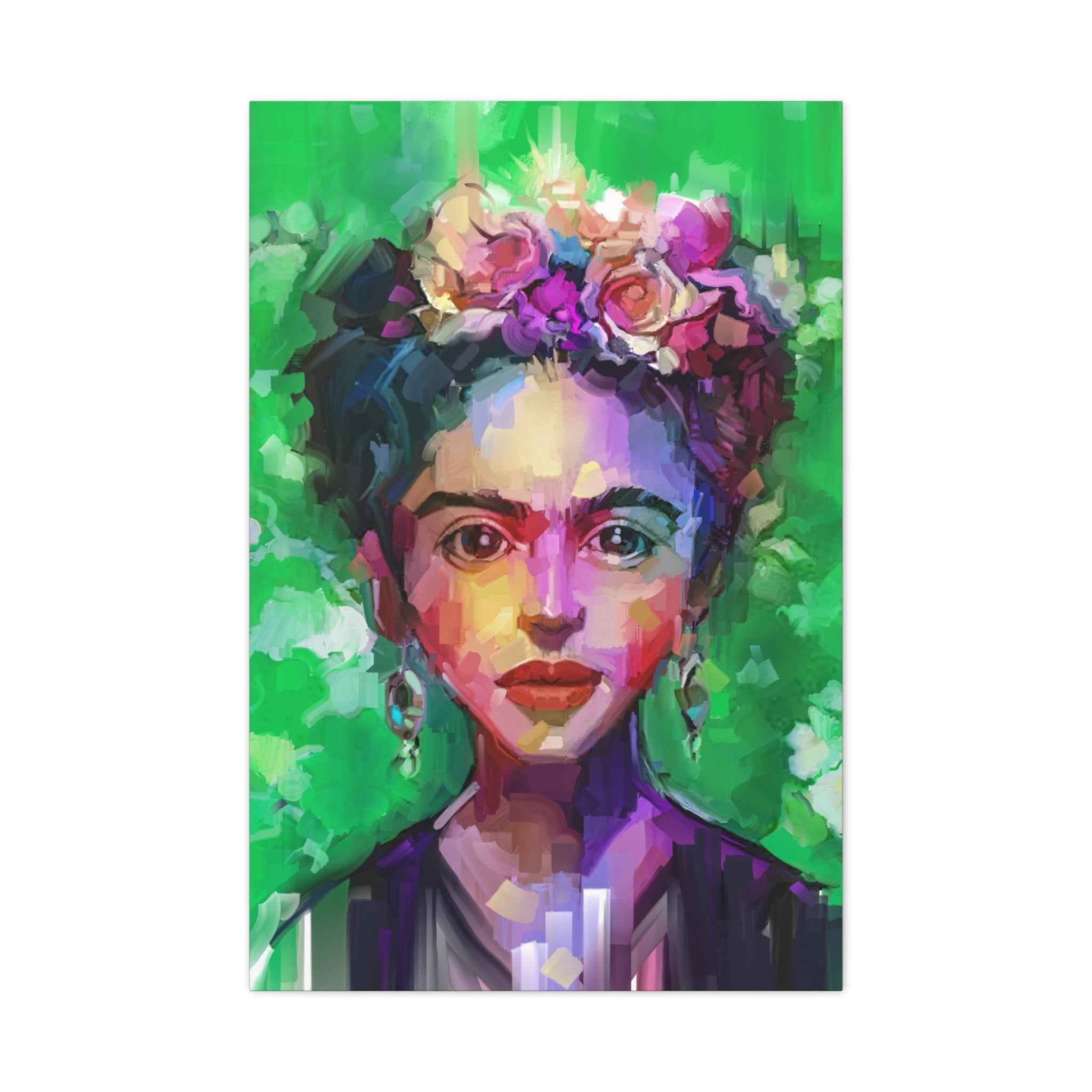 Colorful Woman Portrait Wall Art, Abstract Floral Face Painting