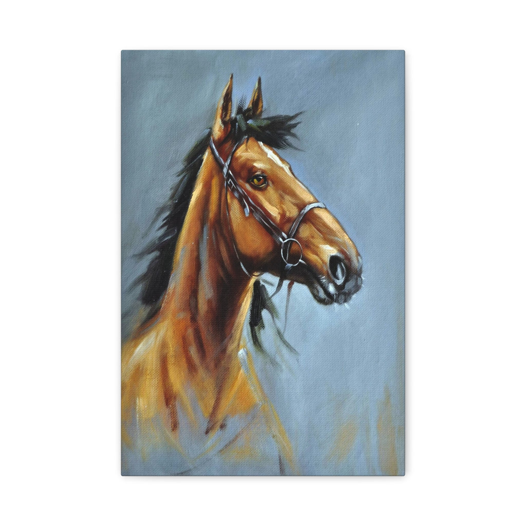 Mr. Chestnut Horse Portrait Canvas – Matte Stretched Wall Art 