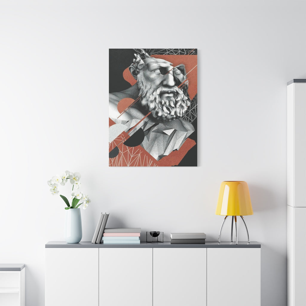 Classical Bust Wall Art - Abstract Matte Canvas Print of Geometric Greek Sculpture - TheKaraHan
