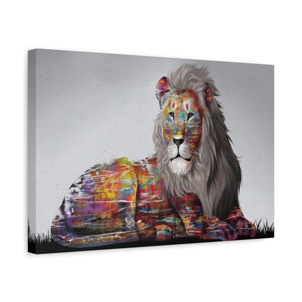 Color Splash Lion Matte Canvas Wall Art — Stretched 1.25"