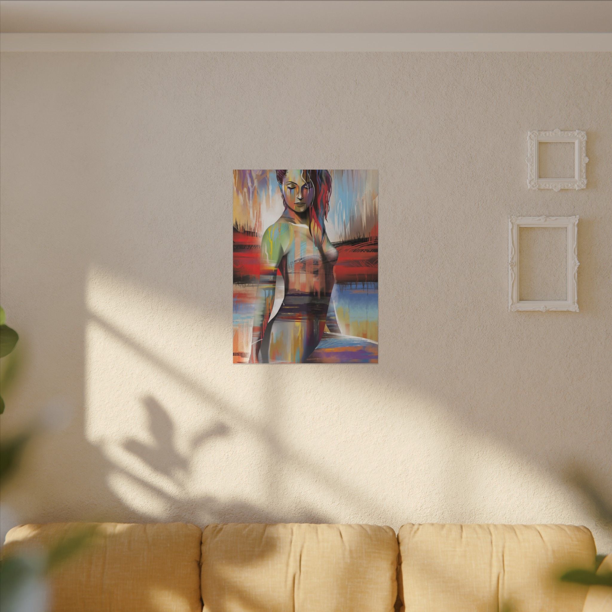 Abstract Colorful Woman Matte Canvas Print — Modern Figurative Wall Art 
