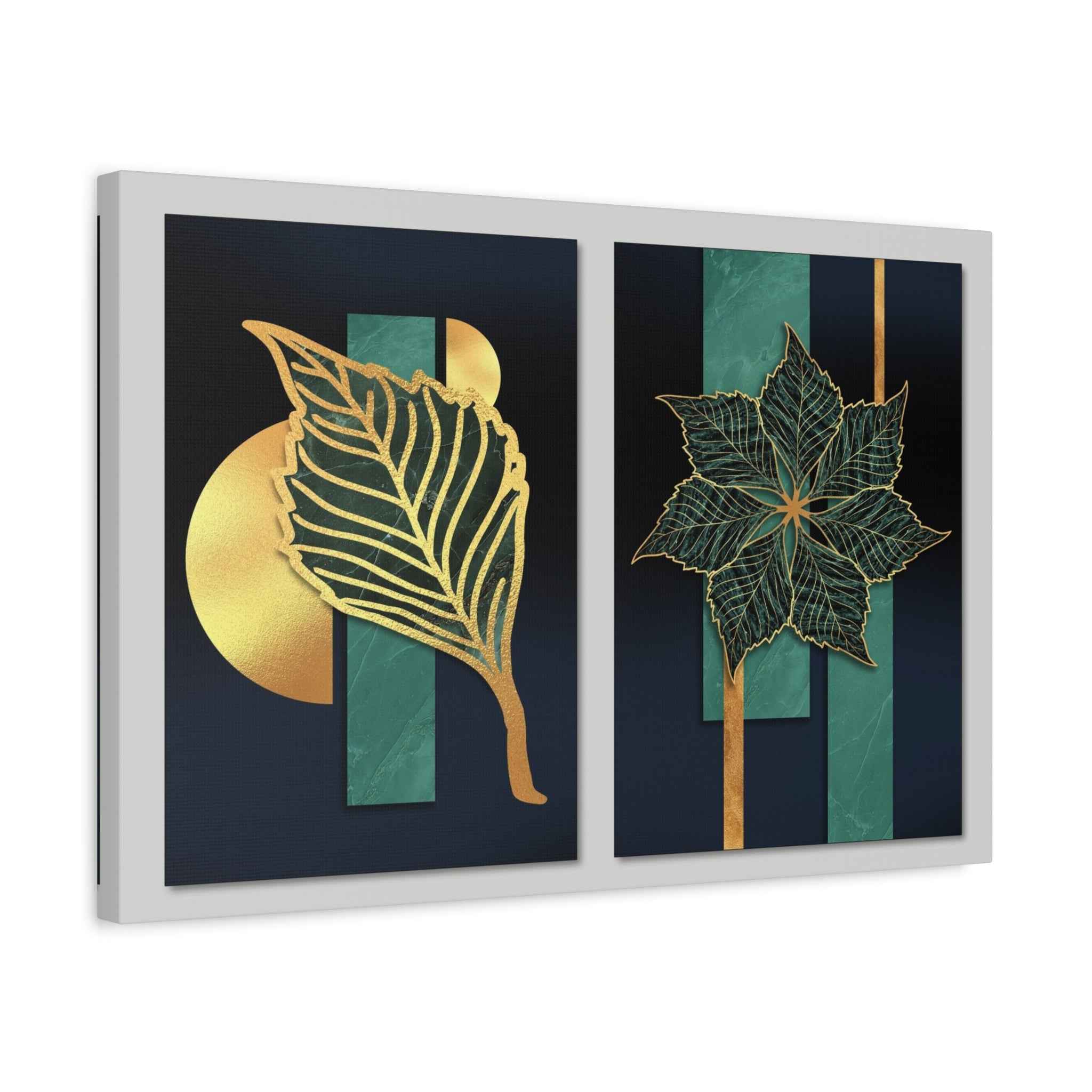 Gold Leaf Wall Art - Botanical Abstract Prints