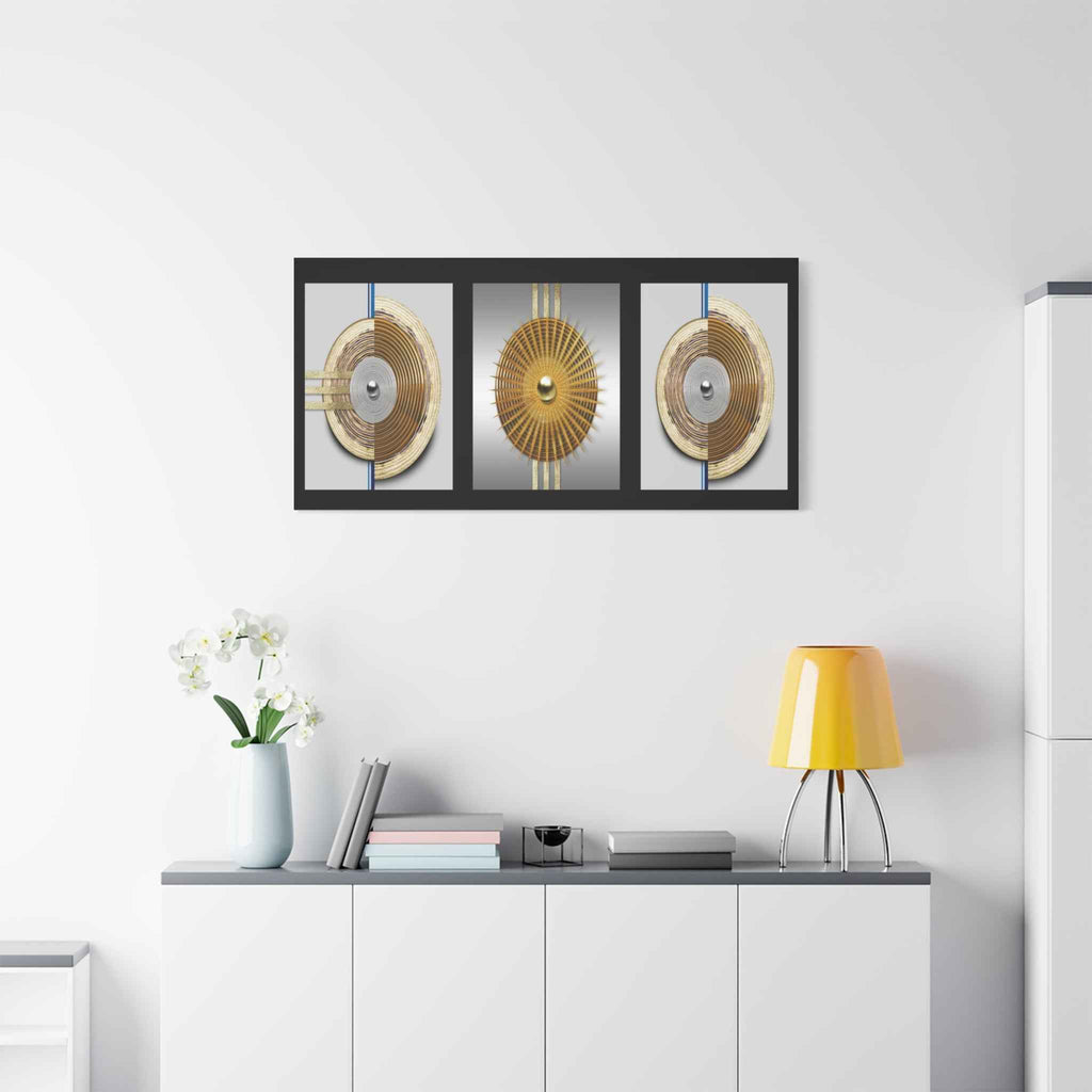 Abstract Gold Geometric Canvas Wall Art