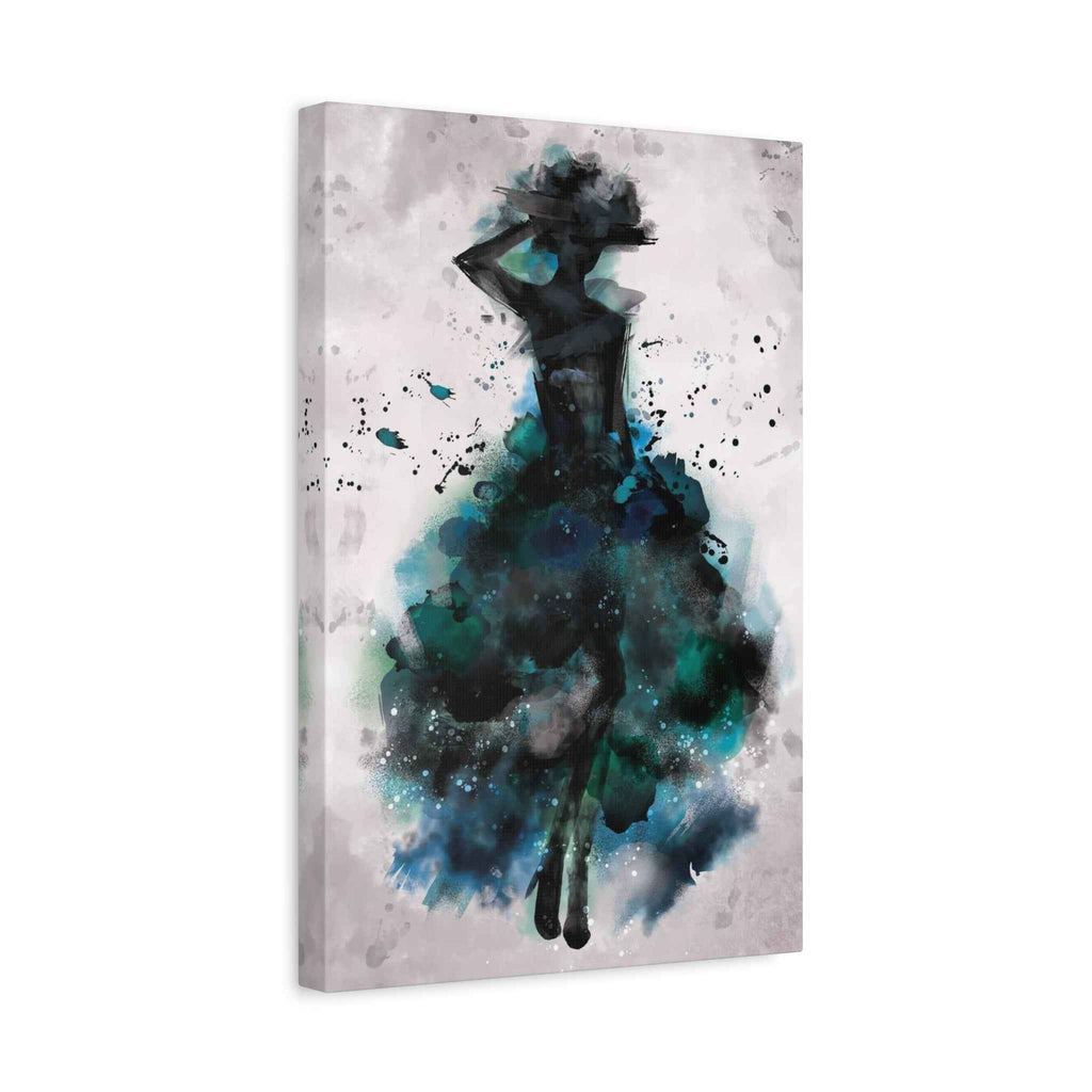 Teal Ballerina Canvas Art - Watercolor Matte Print - TheKaraHan