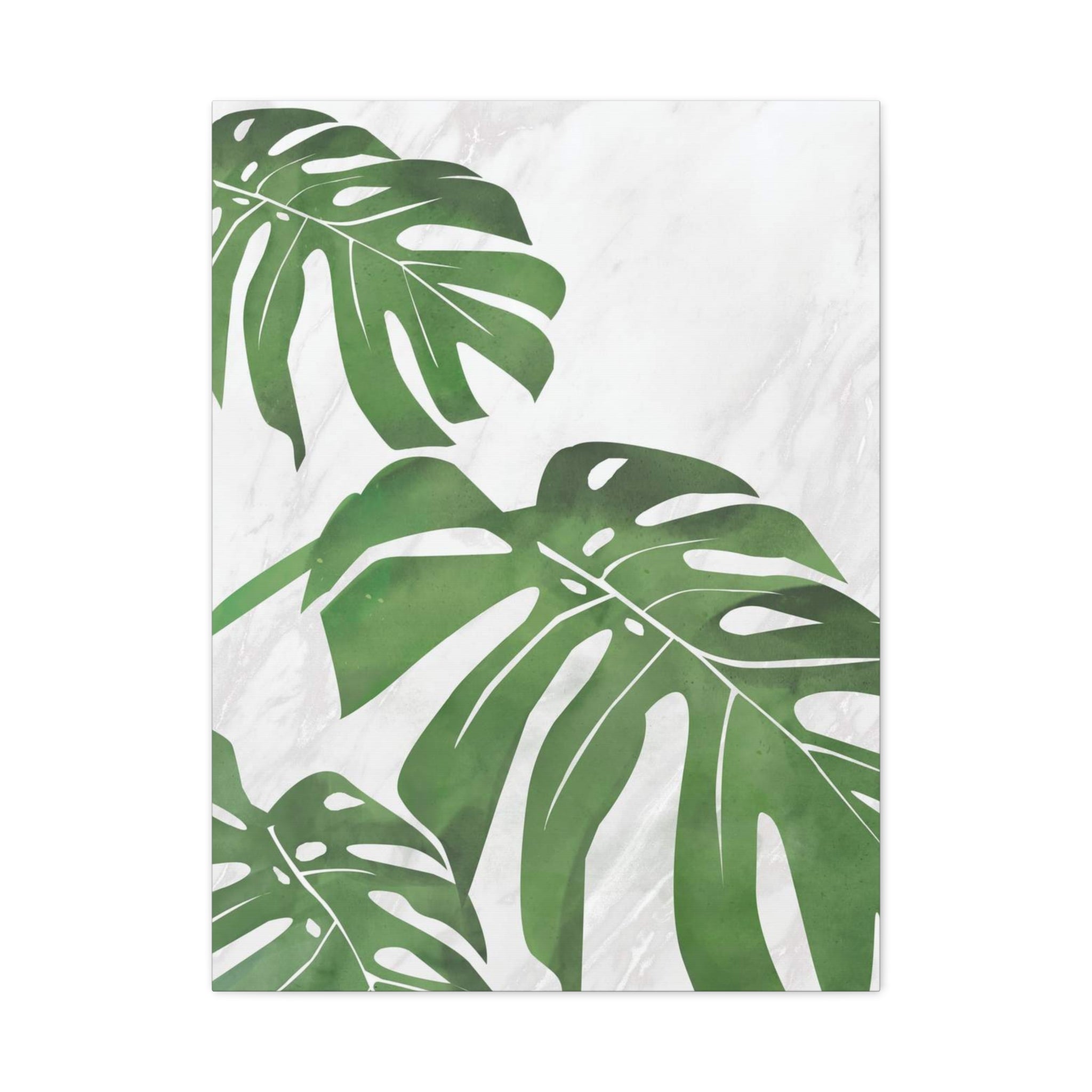 Monstera Marble Wall Art Canvas 