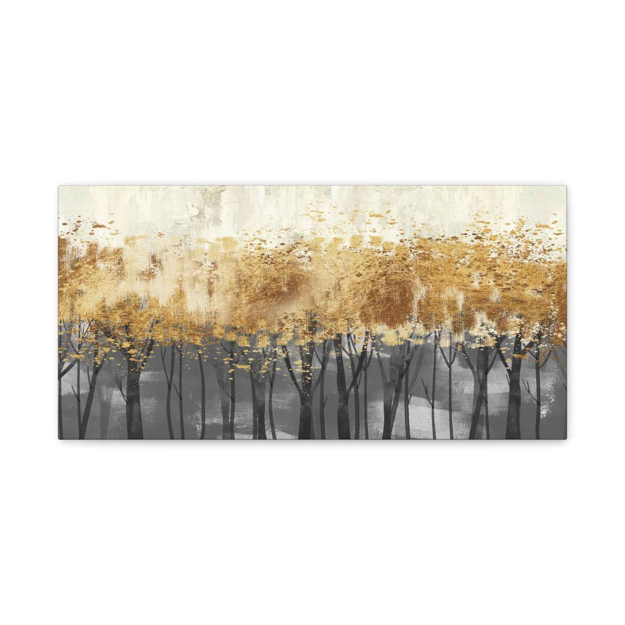 Abstract Golden Forest Canvas Wall Art