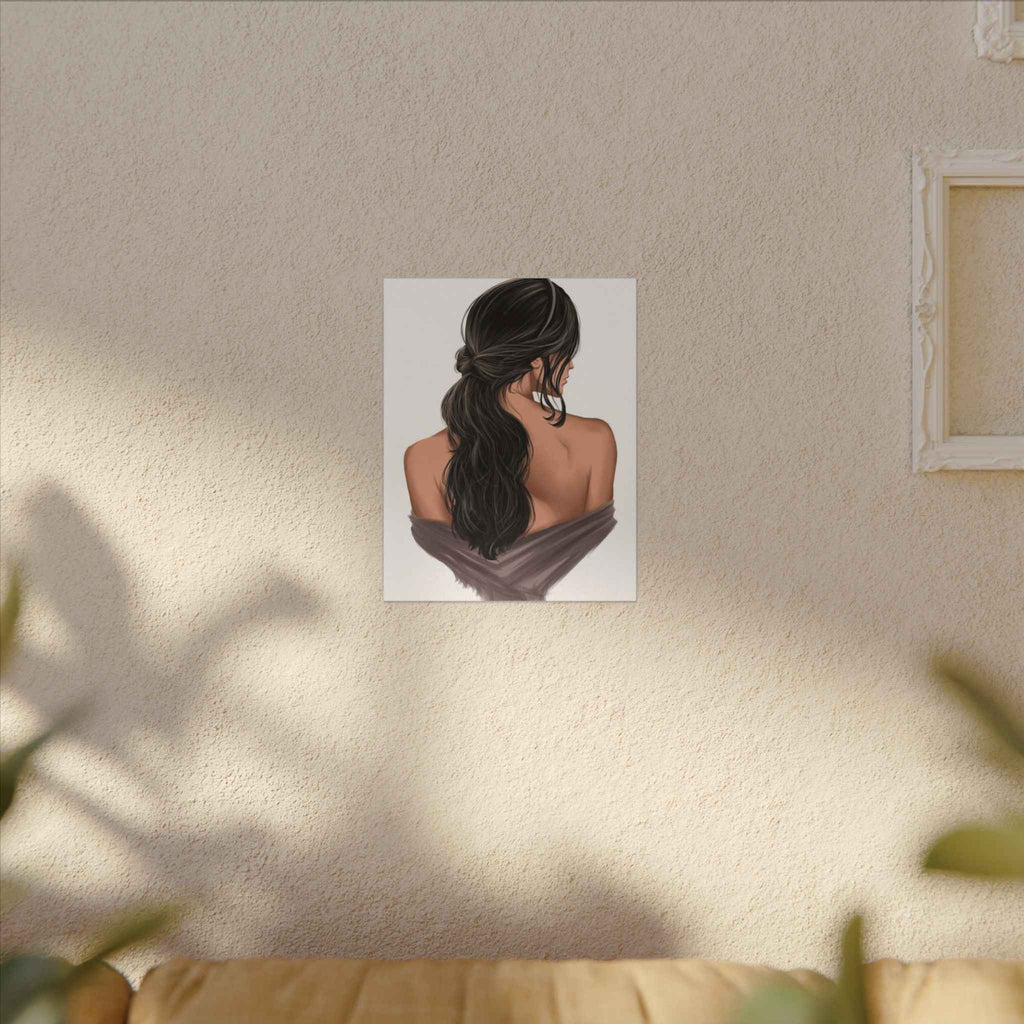 Portrait Canvas Print Woman Back View with Loose Ponytail – Perfect Home Decor for Every Room - TheKaraHan